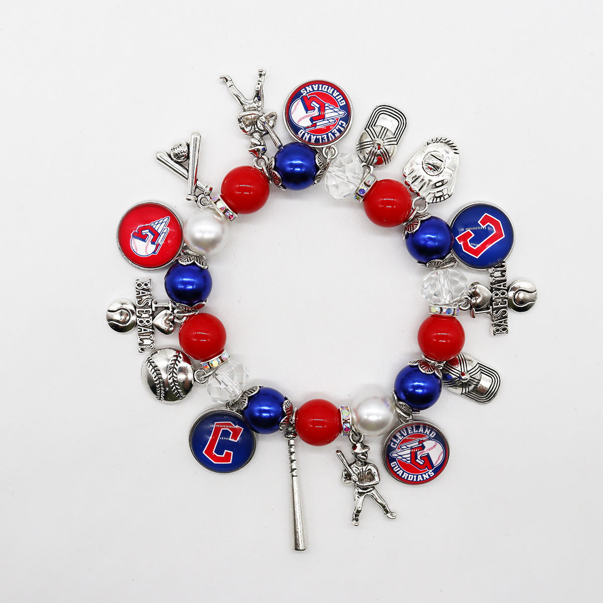 MLB Baseball Team Elastic Beaded Bracelet, Unisex.