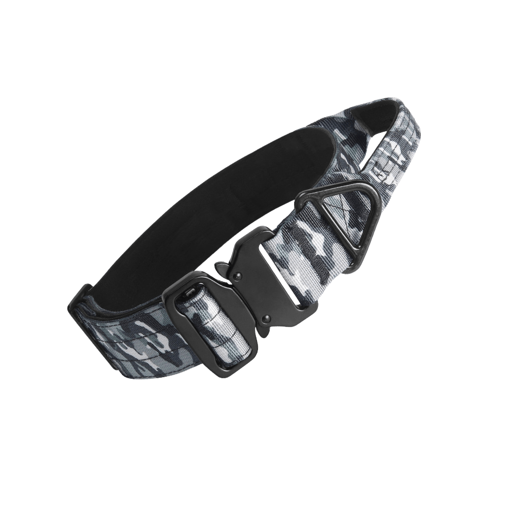 1.5 Inch Heavy Duty Tactical Dog Collar – Grey Camouflage Edition - TaglyCharm