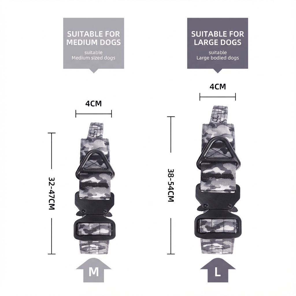 1.5 Inch Heavy Duty Tactical Dog Collar – Grey Camouflage Edition - TaglyCharm