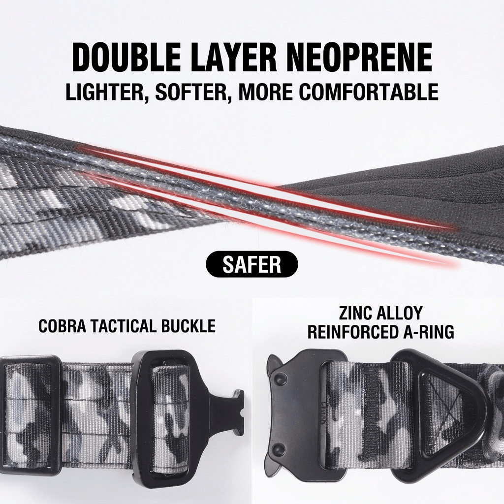 1.5 Inch Heavy Duty Tactical Dog Collar – Grey Camouflage Edition - TaglyCharm