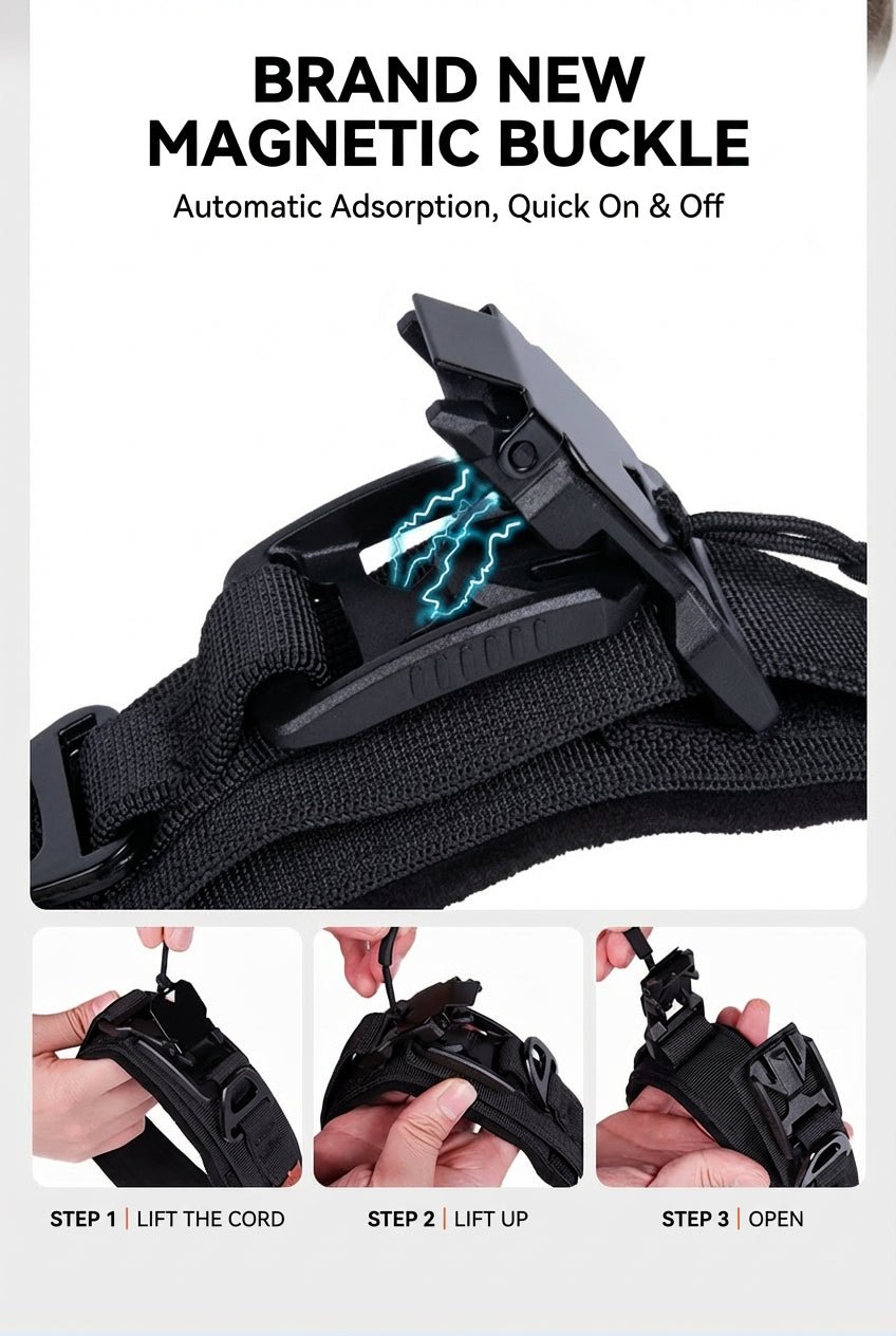 1.5 Inch Magnetic Quick - Release Tactical Collar with Suede Lining & PU Handle - TaglyCharm
