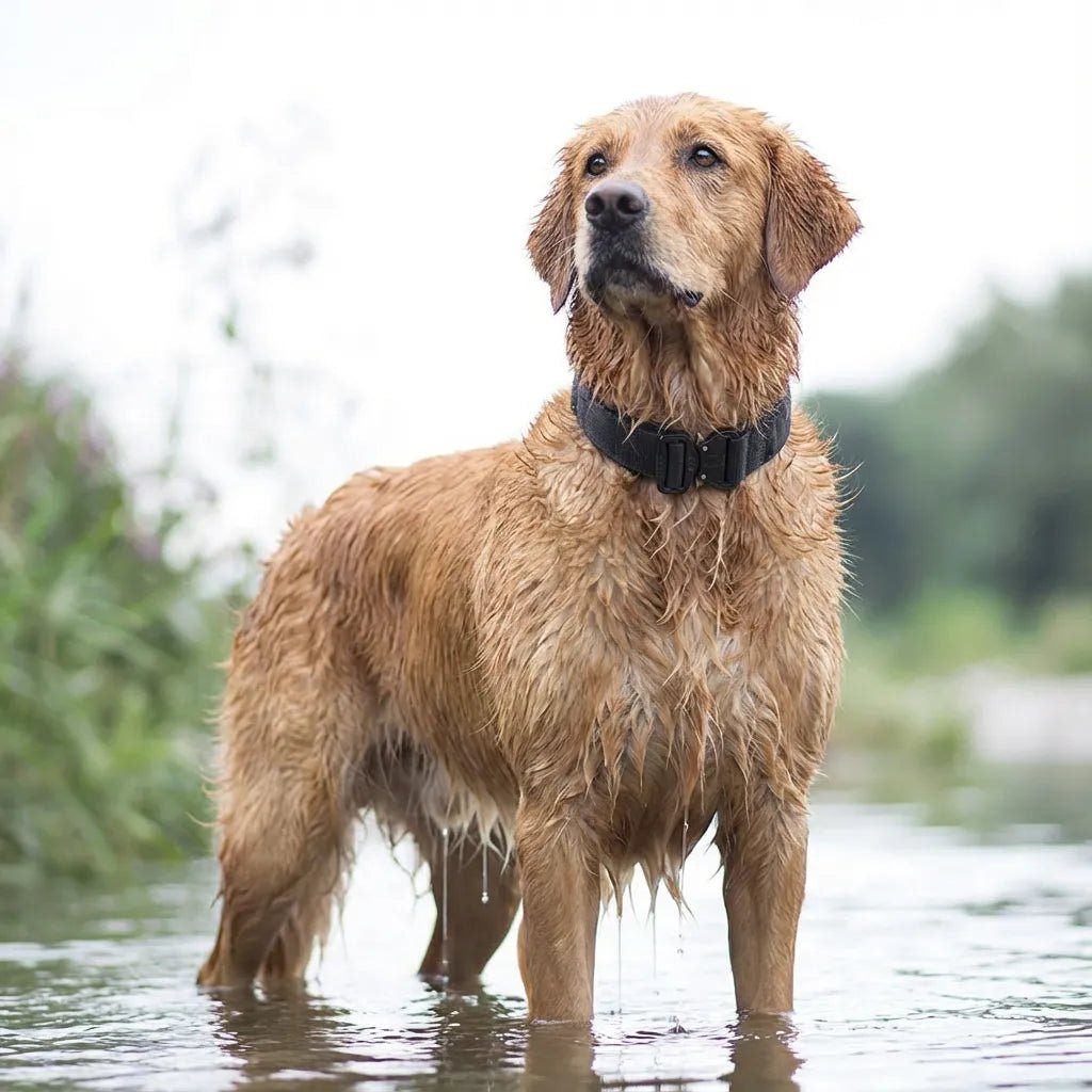 1.5Inch Stainless Steel Metal Buckle Buckle Anti - blast Tactical Collar with Grip - TaglyCharm