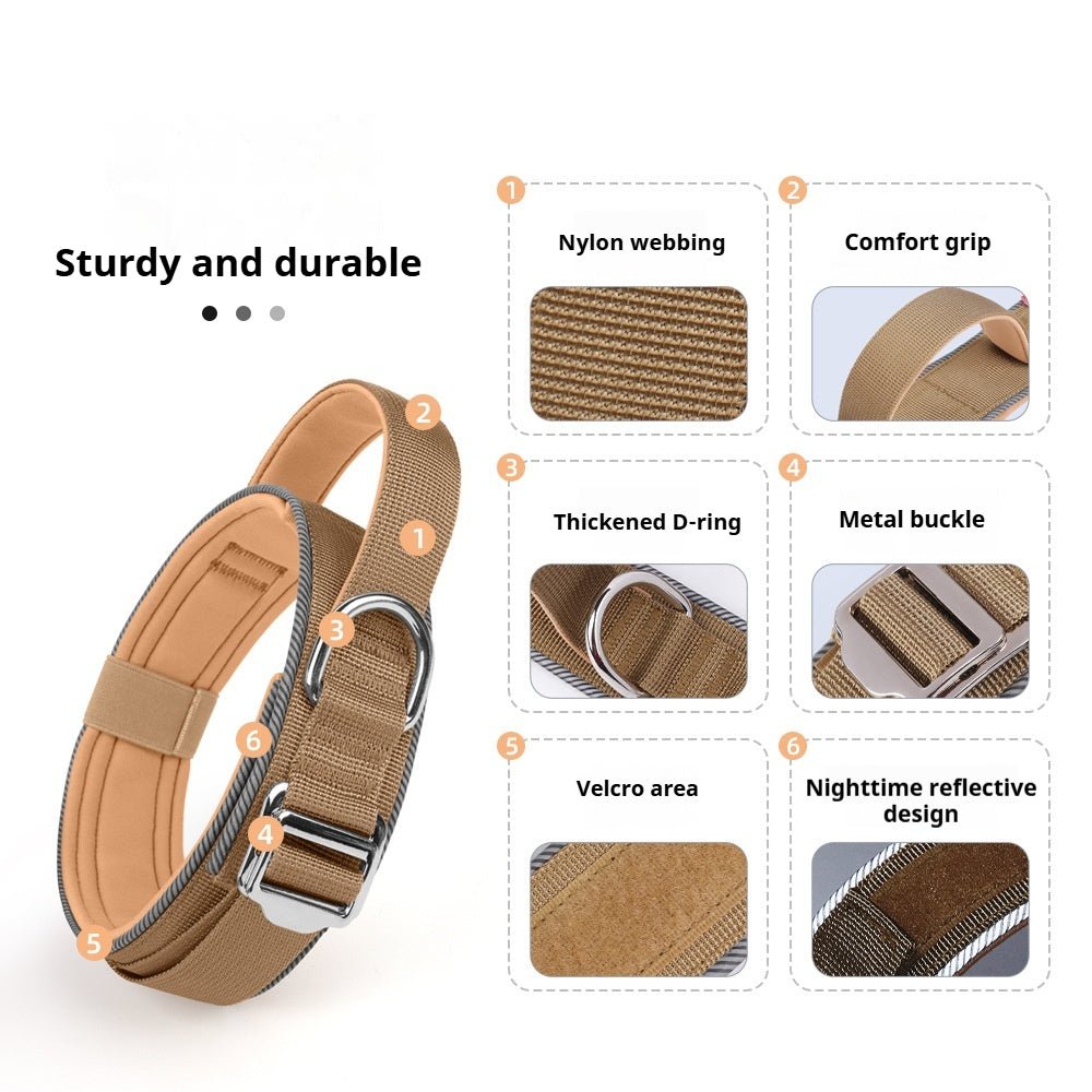 1.7 - inch Width IHeavy - Duty Tactical Dog Collar with Handle & Metal Buckle - TaglyCharm