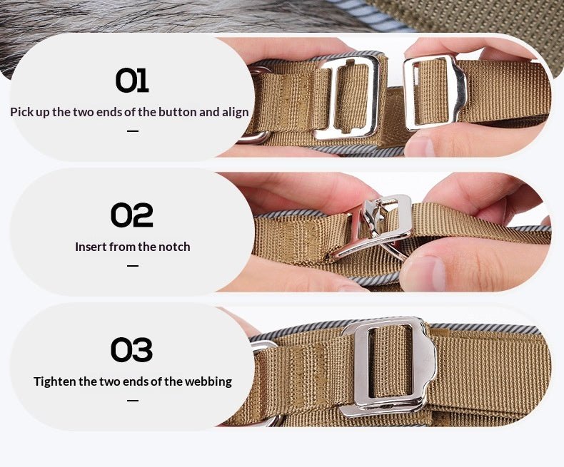 1.7 - inch Width IHeavy - Duty Tactical Dog Collar with Handle & Metal Buckle - TaglyCharm