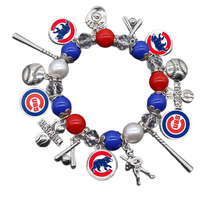 MLB Baseball Team Elastic Beaded Bracelet, Unisex.