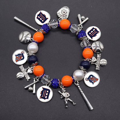 MLB Baseball Team Elastic Beaded Bracelet, Unisex.