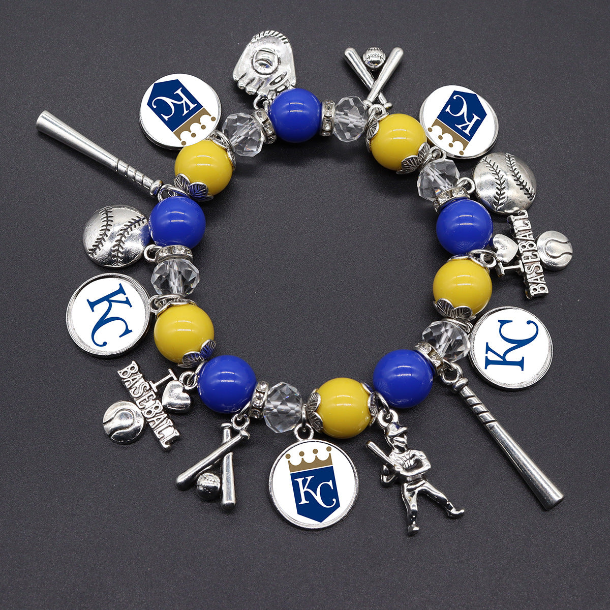 MLB Baseball Team Elastic Beaded Bracelet, Unisex.