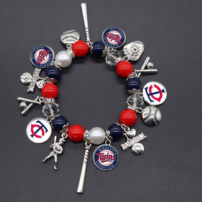 MLB Baseball Team Elastic Beaded Bracelet, Unisex.