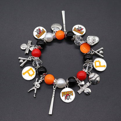MLB Baseball Team Elastic Beaded Bracelet, Unisex.