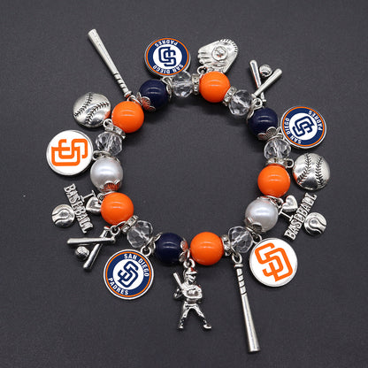MLB Baseball Team Elastic Beaded Bracelet, Unisex.