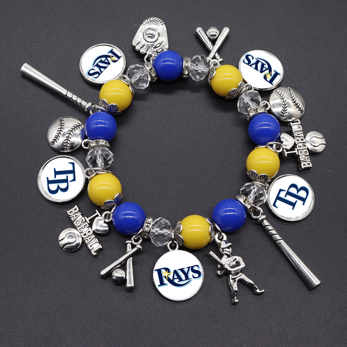 MLB Baseball Team Elastic Beaded Bracelet, Unisex.