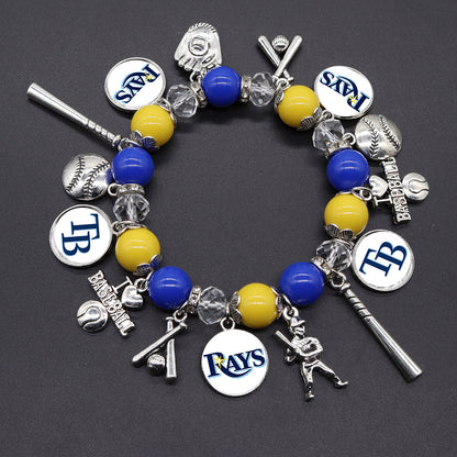 MLB Baseball Team Elastic Beaded Bracelet, Unisex.