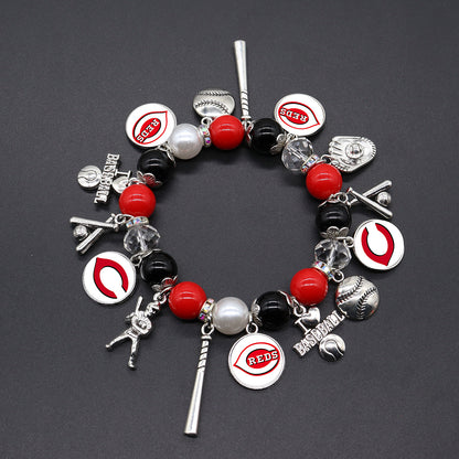 MLB Baseball Team Elastic Beaded Bracelet, Unisex.