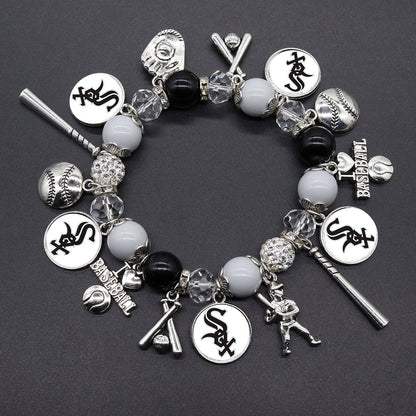 MLB Baseball Team Elastic Beaded Bracelet, Unisex.