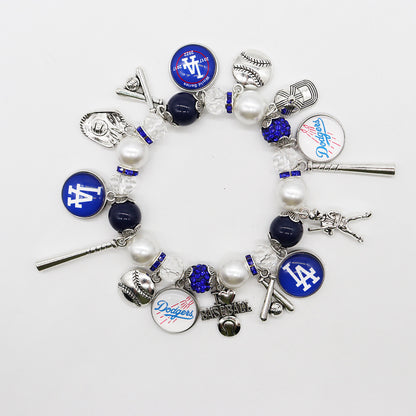 MLB Baseball Team Elastic Beaded Bracelet, Unisex.