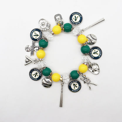 MLB Baseball Team Elastic Beaded Bracelet, Unisex.