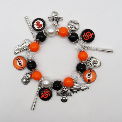 MLB Baseball Team Elastic Beaded Bracelet, Unisex.
