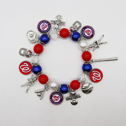 MLB Baseball Team Elastic Beaded Bracelet, Unisex.