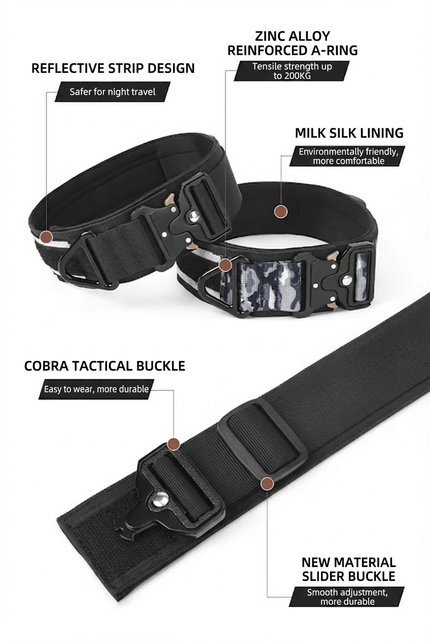 2 Inch Premium Heavy - Duty Tactical Dog Collar – Adjustable, Reflective, and Comfortable - TaglyCharm