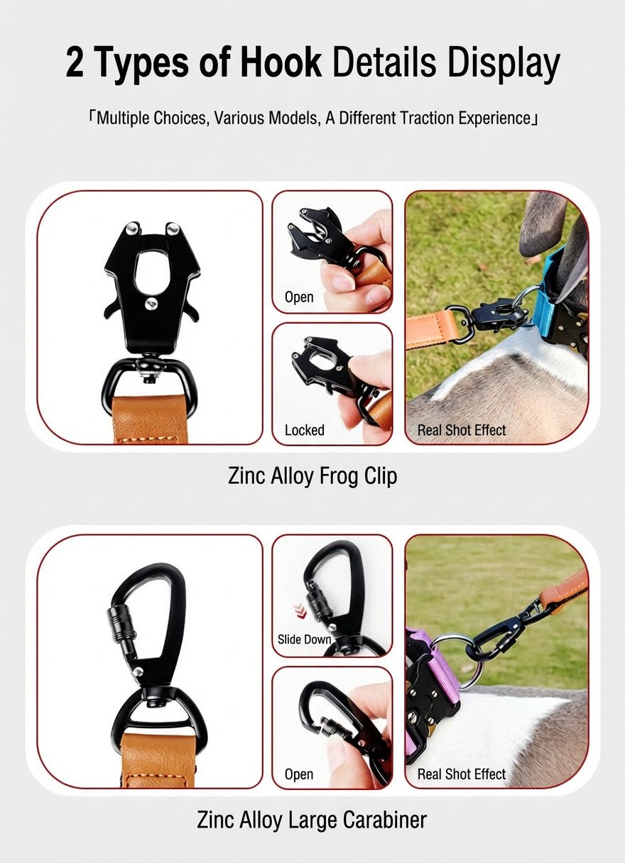 6ft Tactical Bungee Leash with Frog Clip / Locking Carabiner - TaglyCharm