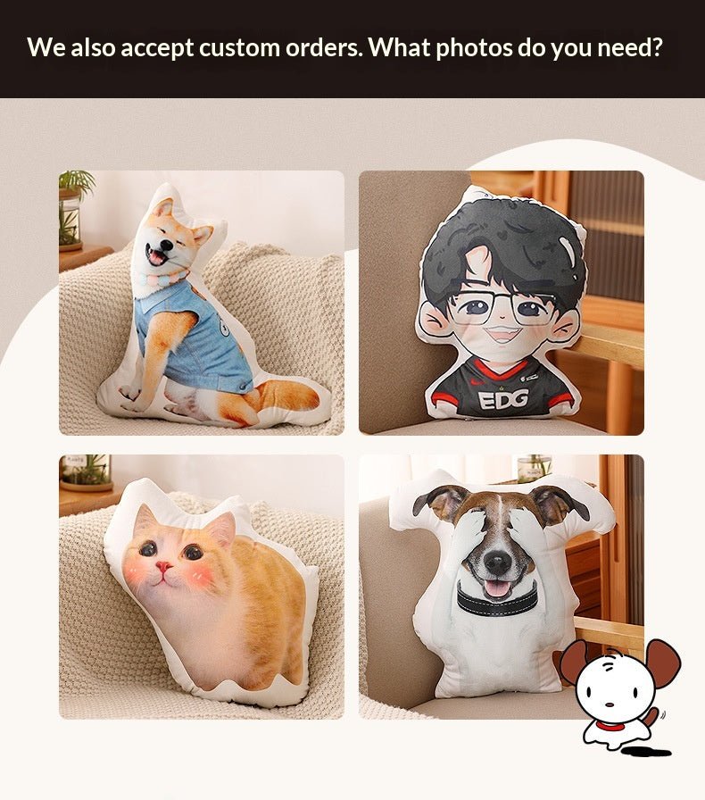 Custom - made Uniquely Shaped Pillows, Custom - made Pet Photos - TaglyCharm