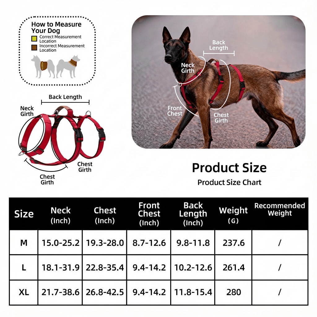 Premium Adjustable Dog Harness – Comfort, Control, and Durability - TaglyCharm