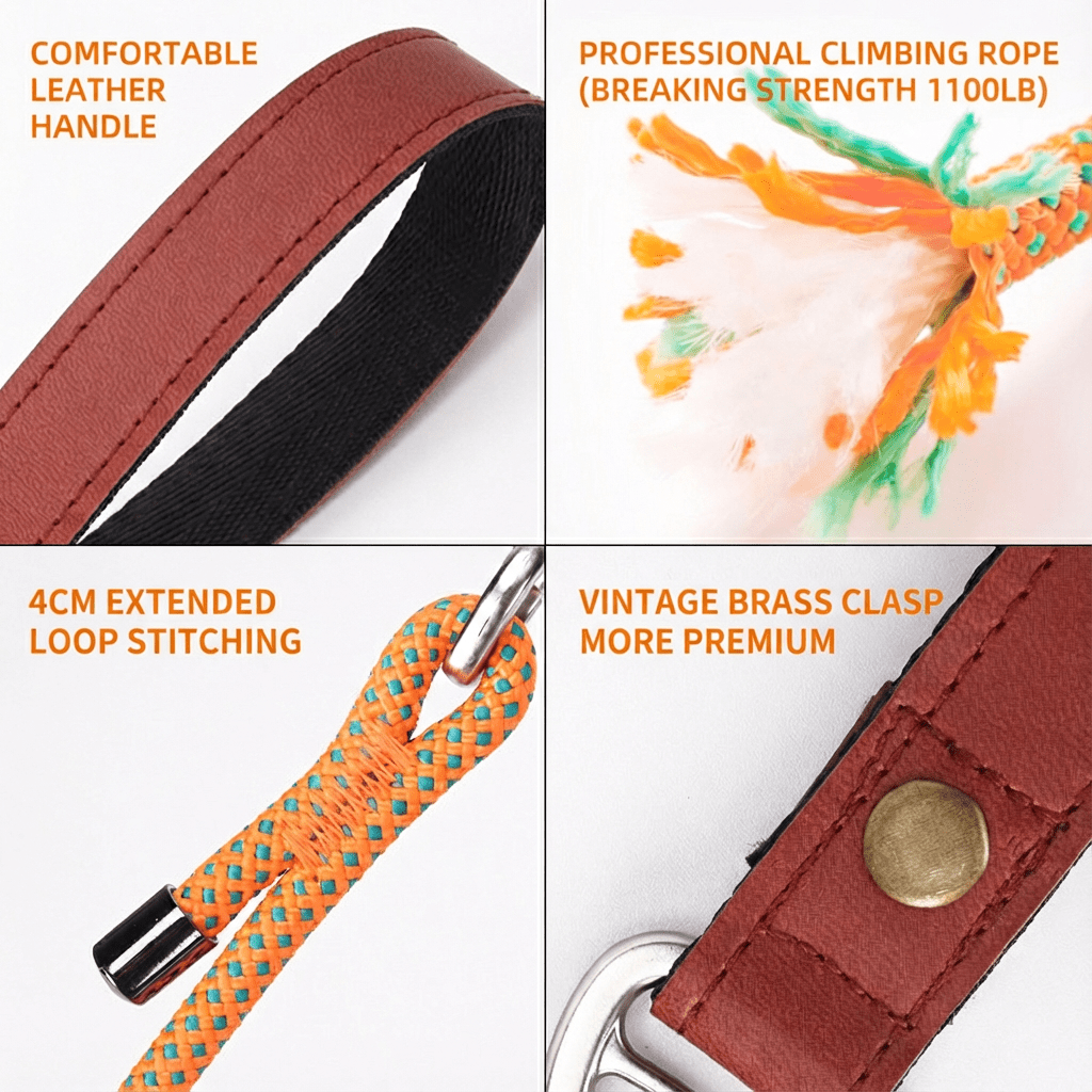 Premium Climbing Rope Dog Training Slip Lead with Anti - Choke Stopper - TaglyCharm