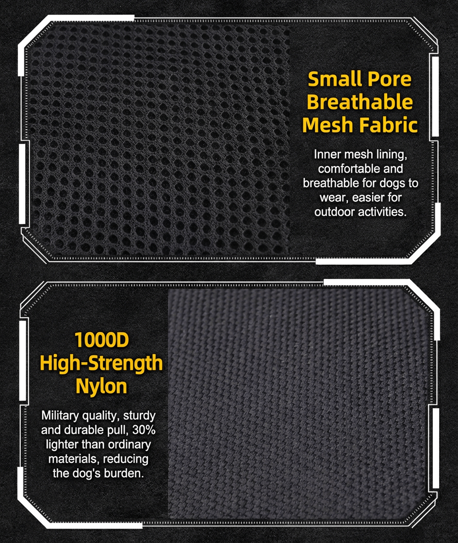 Premium Tactical Dog Harness with 1000D Nylon & Metal Buckles - TaglyCharm