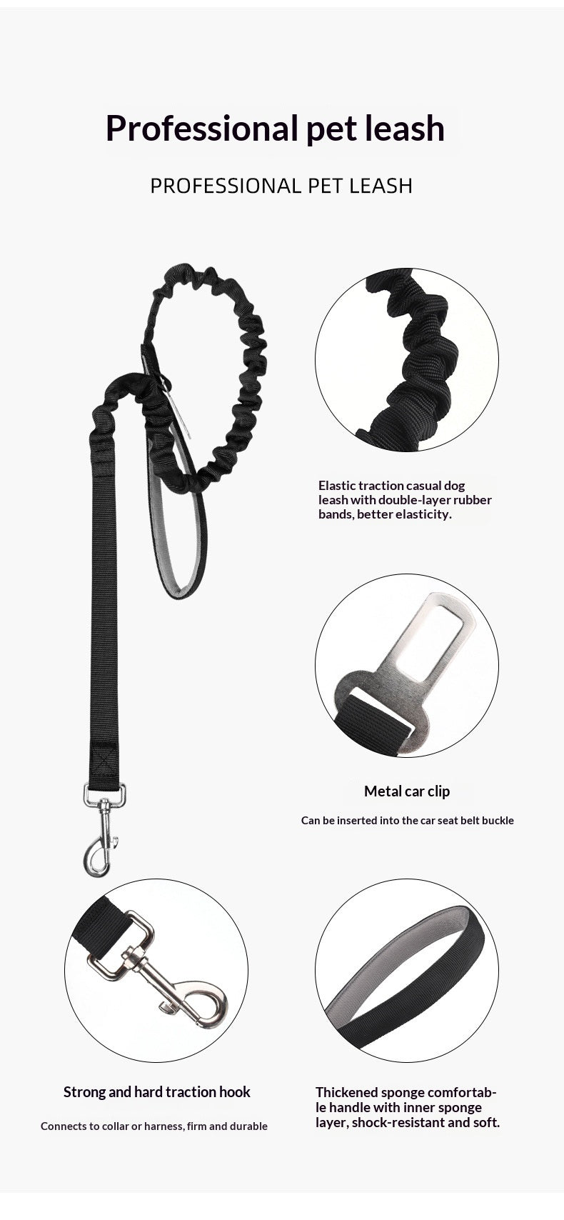 Professional Tactical Bungee Dog Leash (2 - in - 1) - TaglyCharm