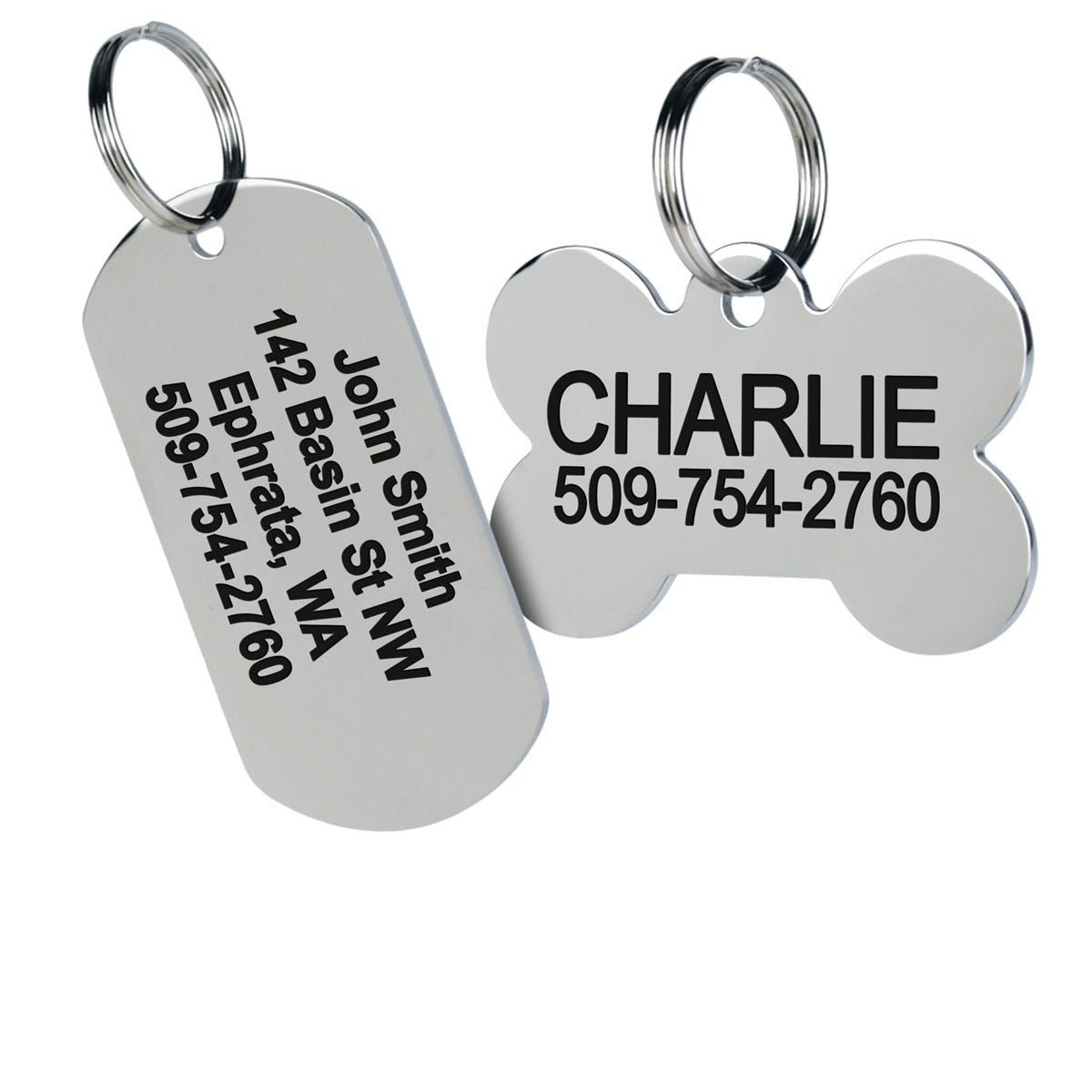 Silent & Secure: Personalized Slide - On Pet ID Tag (No Jingle) - TaglyCharm