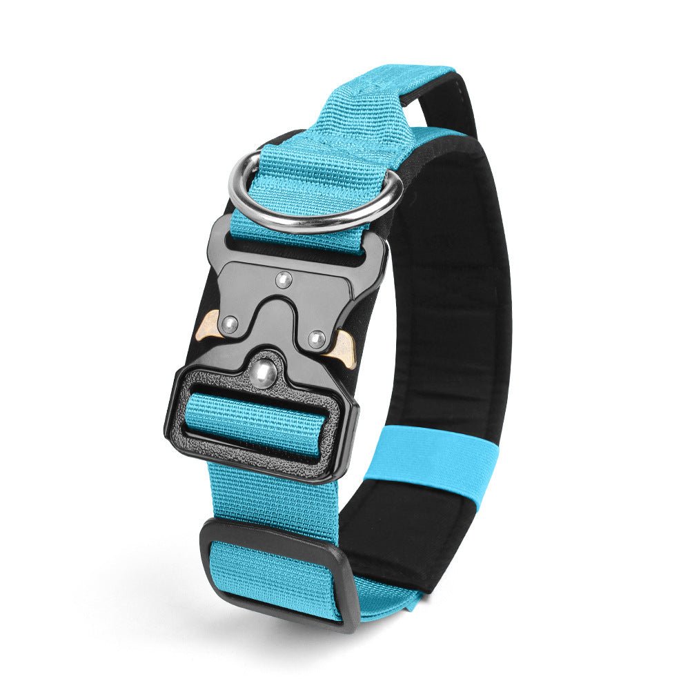 Stainless Steel Metal Buckle Buckle Anti - blast Tactical Collar with Grip - TaglyCharm