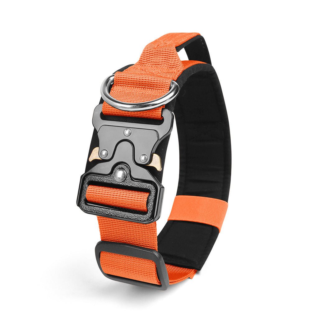 Stainless Steel Metal Buckle Buckle Anti - blast Tactical Collar with Grip - TaglyCharm