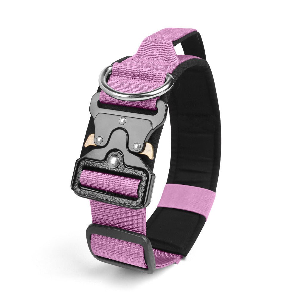 Stainless Steel Metal Buckle Buckle Anti - blast Tactical Collar with Grip - TaglyCharm