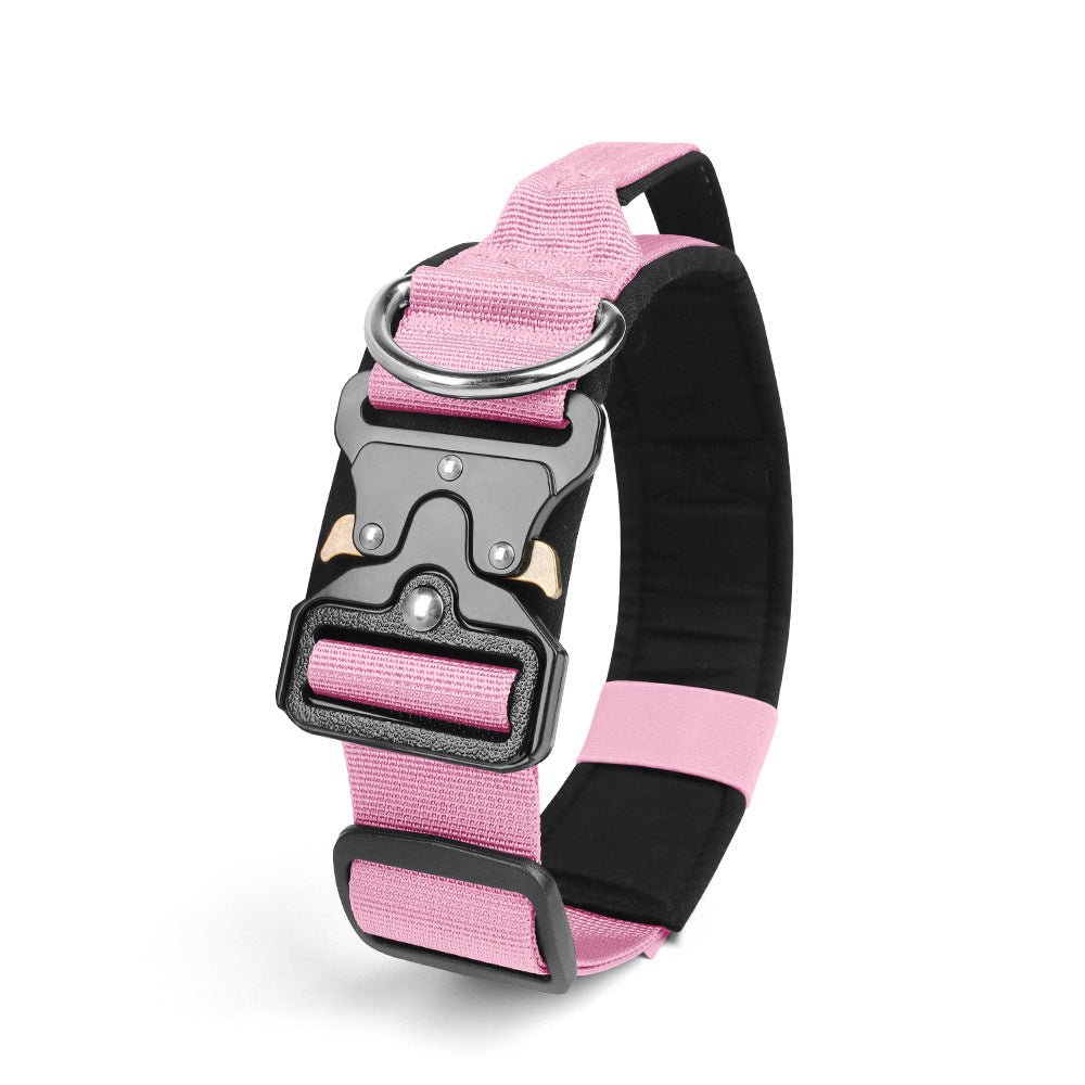Stainless Steel Metal Buckle Buckle Anti - blast Tactical Collar with Grip - TaglyCharm
