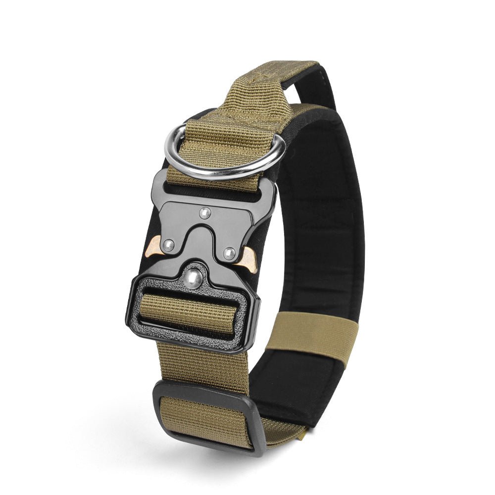 Stainless Steel Metal Buckle Buckle Anti - blast Tactical Collar with Grip - TaglyCharm