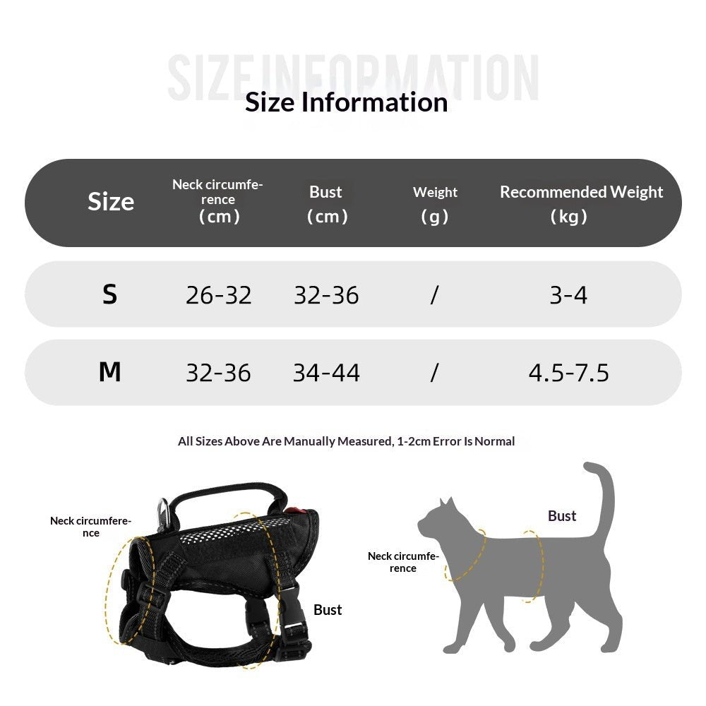 Tactical Cat Harness: Escape - Proof Vest with Control Handle - TaglyCharm