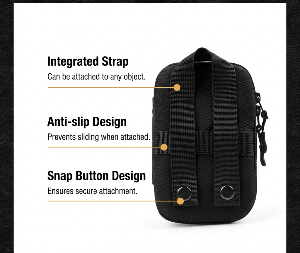 Tactical Dog Harness MOLLE Pouch | Water - Resistant Oxford Utility Bag with Zippers - TaglyCharm