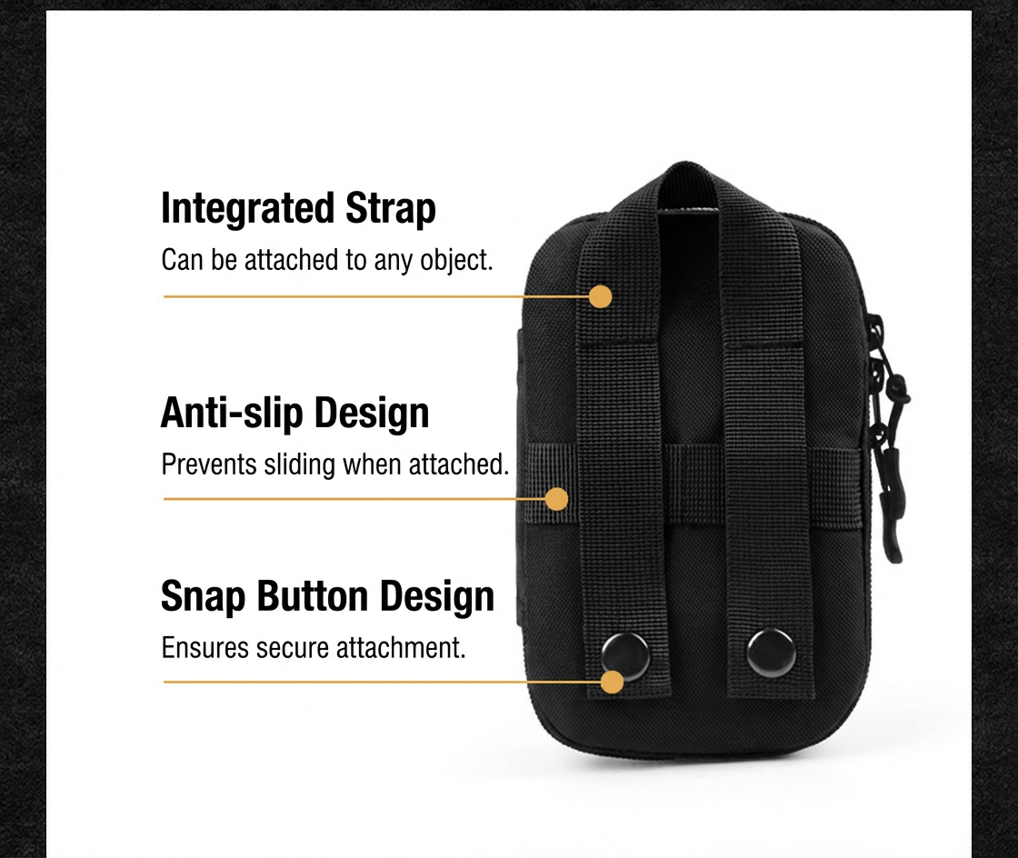 Tactical Dog Harness MOLLE Pouch | Water - Resistant Oxford Utility Bag with Zippers - TaglyCharm