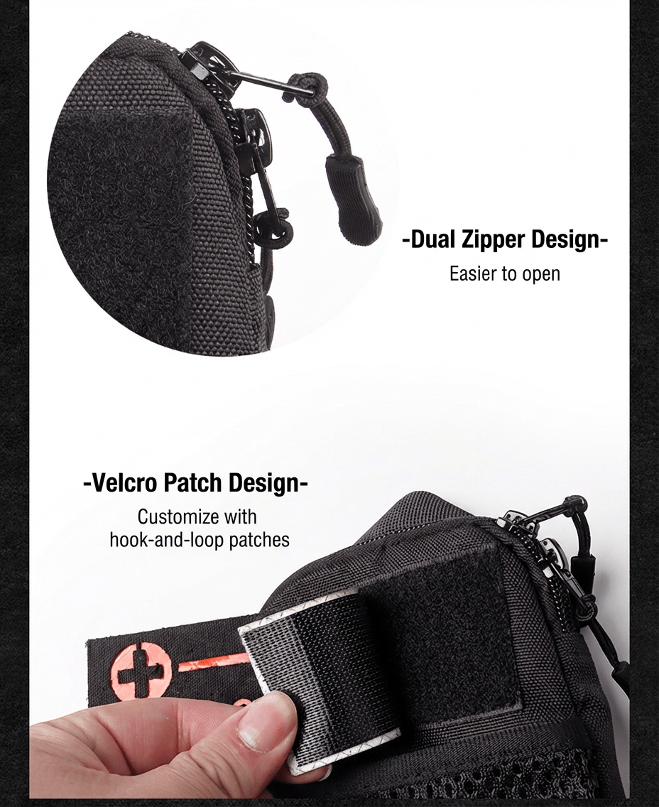 Tactical Dog Harness MOLLE Pouch | Water - Resistant Oxford Utility Bag with Zippers - TaglyCharm