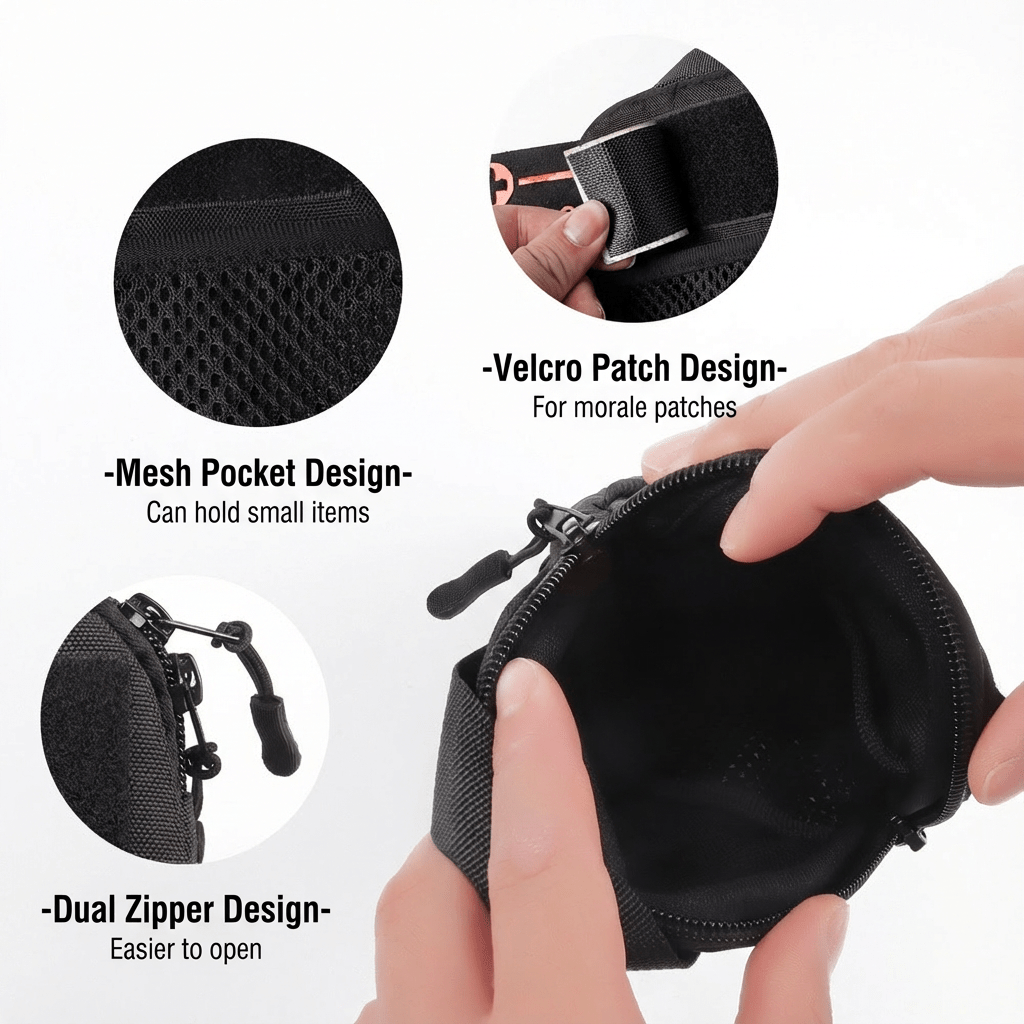 Tactical Dog Harness MOLLE Pouch | Water - Resistant Oxford Utility Bag with Zippers - TaglyCharm